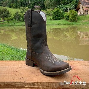 Bota Texana Masculina Marrom Lisa