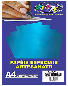 Papel Lamicote A4 250g/m² 10 Folhas Azul Off Paper