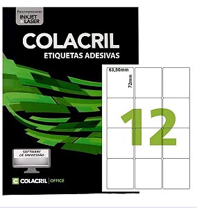 Etiqueta Impressora A4 63,5 X 72mm 100 Fls Ca4364 12 P/folha
