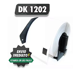 Rolo de Etiqueta Adesiva Dk 1202 ECO Com Suporte Compatível Brother QL 62x100 300 etiquetas por rolo Dk1202
