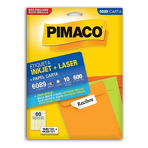 Etiqueta Pimaco Inkjet+laser Branca Carta 6089