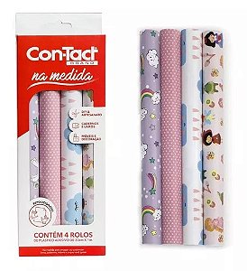 Kit De Adesivos Contact Na Medida 4 Cores 30cmx1m Baby Girl