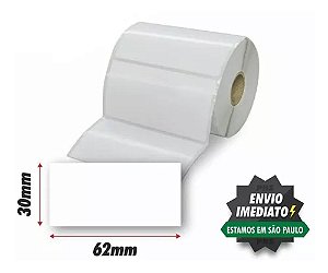 1 Rolos Etiqueta Térmica 62x30 Zebra Argox Elgin Datamax