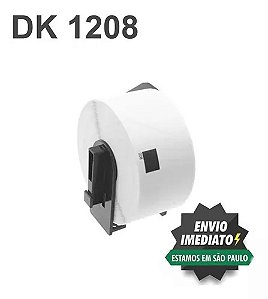 Rolo de Etiqueta Dk 1208 ECO Com Suporte 38mm X 90mm Compatível Brother QL