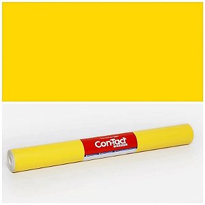 Papel Contact Adesivo de Parede 2 metros x 45 cm Opaco Amarelo