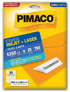 Etiqueta Ink-jet/laser Carta 25,4mm X 66,7mm 6280 750 Unid