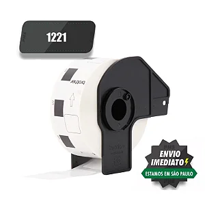1 Rolo Dk 1221  C/ suporte - Etiqueta Compatível Dk1221