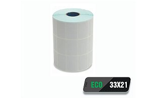 10 rolos Etiqueta Térmica Adesiva Eco 33x21 (mm) 3 colunas 4.000 etiquetas por rolo