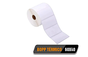 Rolo de Etiqueta Bopp Térmico Adesivo Premium 60x40 (mm) 1.000 etiquetas por rolo - Zebra, Argox, Elgin