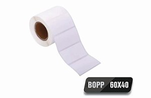 Rolo de Etiqueta Adesiva BOPP 60x40 (mm) 475 etiquetas por rolo - Zebra, Argox, Elgin