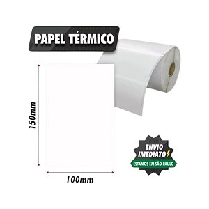 20 rolos de Etiqueta Adesiva Papel Térmico Eco 100x150 (mm) com Serrilha 200 etiquetas por rolo - Zebra, Argox, Elgin, Tomate, Zetex, Datamax...