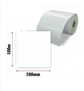 10 rolos de Etiqueta Adesiva Papel Couche 10x10 100x100 300 etiquetas por rolo + 5 ribbons Cera Zebra, Argox, Elgin, Tomate