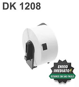 50 rolos de Etiqueta Dk 1208 ECO com 1 Suporte 38mm X 90mm Compatível Brother QL