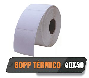 40 rolos Etiquetas Adesivas em Bopp Térmico 40x40 (mm) 500 etiquetas por rolo