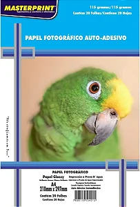 Papel Fotográfico Glossy Brilhante Adesivo 115g Masterprint