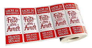 1000 Lacre De Segurança Delivery Ifood Rappi Doces Cookies Vermelho 90mm X 35mm