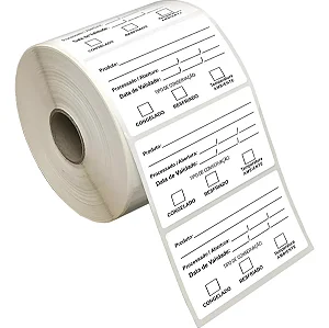 1000 Etiquetas 60x40 Etiqueta Anvisa Bopp A Prova De Água Branco Preto