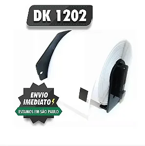 1 rolo de Etiqueta Adesiva Dk 1202 Premium Com 1 Suporte Compatível Brother QL 62x100 300 etiquetas por rolo Dk1202