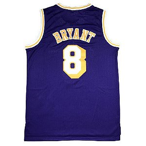 Camiseta Regata Esporte Basquete Classica Los Angeles Kobe Bryant Roxa Número 8