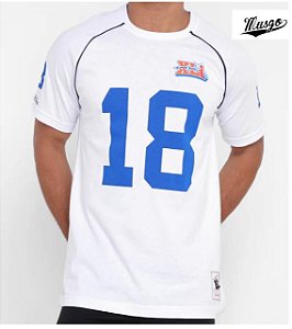 Camisa Esporte Futebol Americano NFL Indianapolis Colts Eli Manning Número 18 Branca Tamanho G
