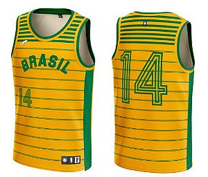 Camiseta Regata Esporte Basquete Seleção Brasileira Oscar Número 14