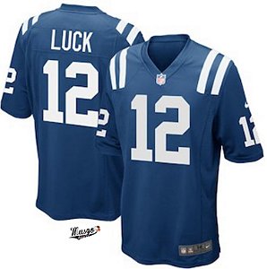 Camisa Esportiva Futebol Americano NFL Indianapolis Colts Andrew Luck Numero 12 Azul