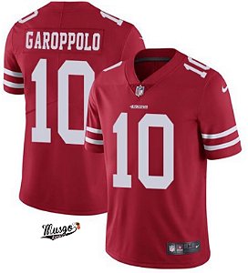 Camisa Esportiva Futebol Americano NFL San Francisco 49ers Jimmy Garoppolo Numero 10 Vermelha