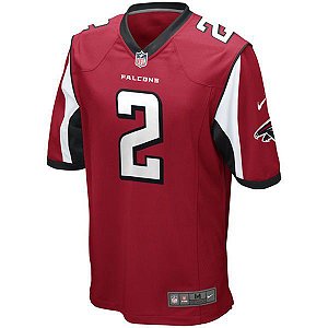 Camisa Esporte Futebol Americano NFL Atlanta Falcons Matt Ryan Número 2 Vermelha