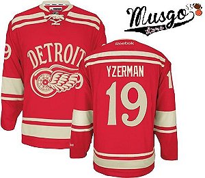 Camisa Esporte NHL Hockey Detroit Red Wings Steve Yzerman Número 19 Vermelha
