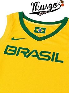 Camiseta Regata Esporte Basquete Seleção Brasileira Leandro Barbosa Número 19 Amarela 