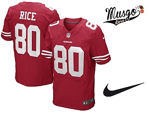 Camisa Nike Esporte Futebol Americano NFL San Francisco 49ers Jerry Rice Número 80 Vermelha