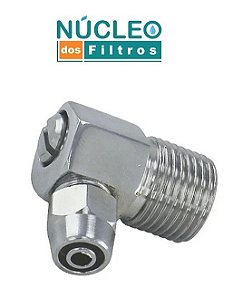Niple 90° Adaptador 1/2 Mangueira 3/8 com Regulagem