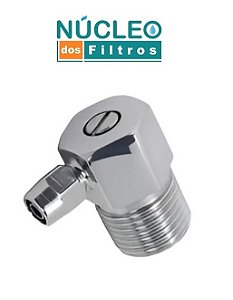 Niple 90° Adaptador 1/2 Mangueira 1/4 com Regulagem