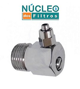 Niple 90° Adaptador 1/2 Mangueira 1/4 com Regulagem