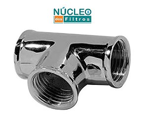 Conexão Ligação Tee Metal Fêmea 1/2 X Fêmea 1/2 X Fêmea 1/2