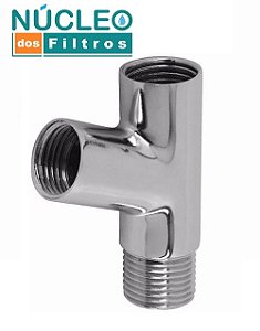 Adaptador Junção Y Para Filtro/Ducha Higiênica Conexão Metal Cromado 1/2x1/2