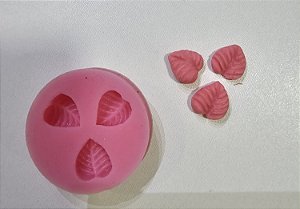 Molde de Silicone 3 Folhas pequenas - 002