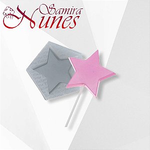 Molde de Silicone Pirulito Estrela Flexarte