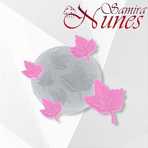 Molde de Silicone Quarteto de Folhas Flexarte