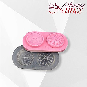 Molde de silicone Botão Duplo Flexarte - 011