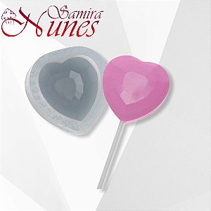 Molde de Silicone Pirulito Coração Flexarte