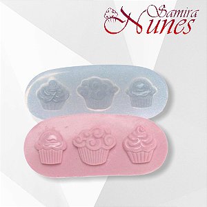 Molde de Silicone Trio de Cupcake Flexarte