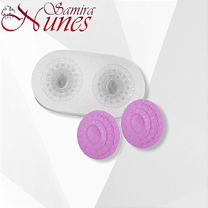 Molde de Silicone Jóia Redonda Detalhada Flexarte