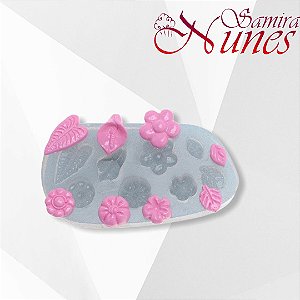 Molde de Silicone Conjunto Floral Flexarte