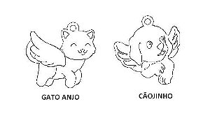 Cãojinho e Gato Anjo Berloques