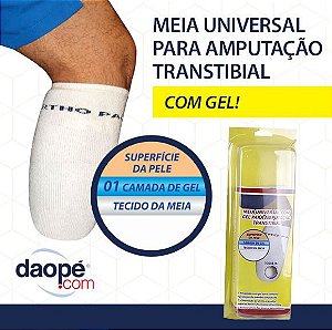 MEIA UNIVERSAL COM GEL PARA COTO TRANSTIBIAL – ORTHO PAUHER – REF.: SG701 -  DAOPÉ.COM