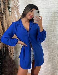 Camisa Botões Azul