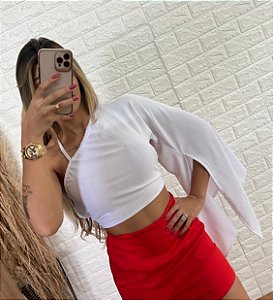 Cropped Tigre Neon Branco - Boutique Algodão Rosa