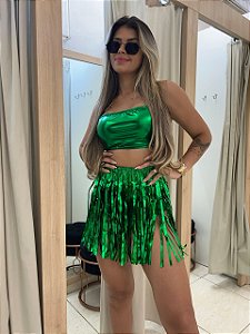 Saia Fita Metalizada Verde