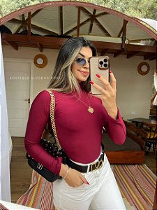 Body Manga Longa Vinho
